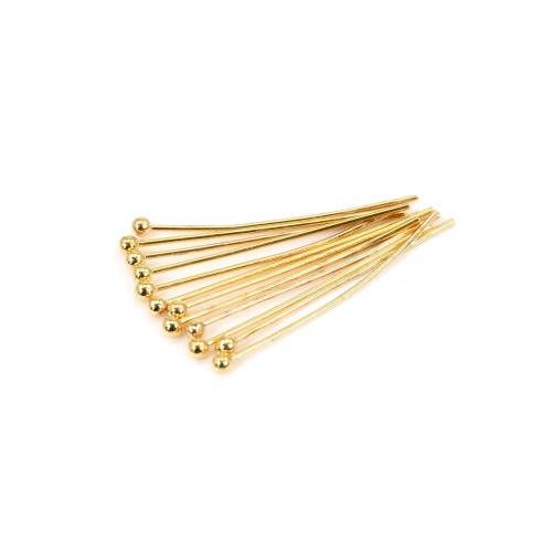 Venner ball head pin by "flash" Gold on brass 25mm x 10pcs