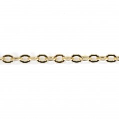 Gold plated flat forçat chain 2x2.6mm x 1m