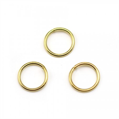 Open golden round rings in metal 0.8x6mm x 100pcs