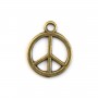 Peace & love charm bronze tone 12mm x 4pcs