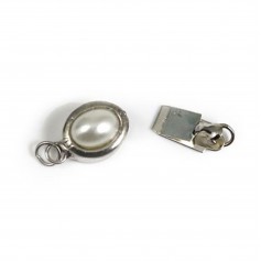 Clip-on clasp, oval, 8.5x11mm, x 1pc