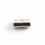 Silver tone Magnetic clasp tube 8x12mm x1pc