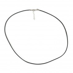Gewachste Nylon-Halsbänder, schwarz, 1,5 mm Faden x 1 Stk