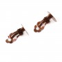 Support clip to stick, on copper color, for cabochon of 15mm x 8pcs