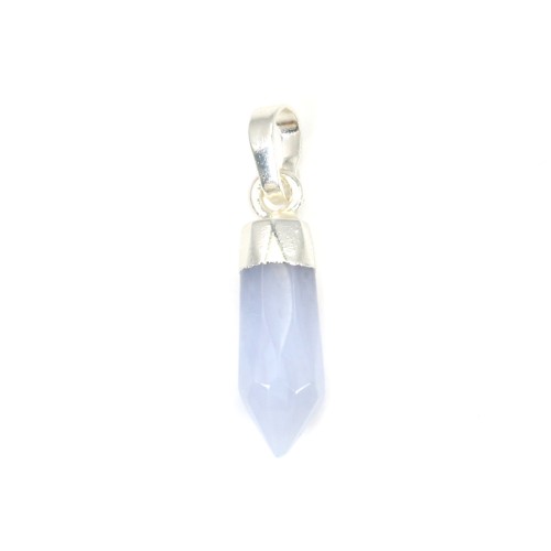 Chalcedony Point Pendant - Silver - 6x16mm x 1pc