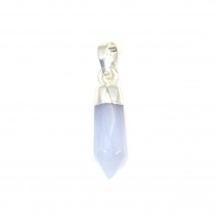 Chalcedony Point Pendant - Silver - 6x16mm x 1pc