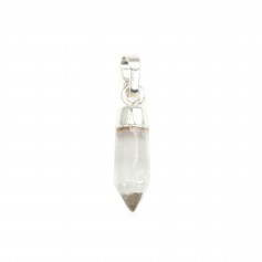 Rock Crystal Point Pendant - Silver - 6x16mm x 1pc
