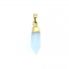 Aquamarine Point Pendant - Gilded with fine gold - 6x16mm x 1pc