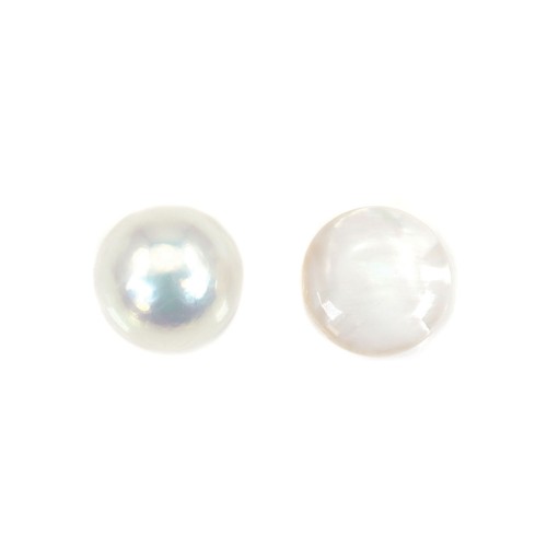 Perla coltivata dei Mari del Sud, bianca, Mabé 14,5-15 mm x 1 pz