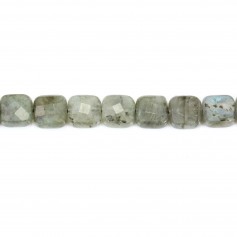 Labradorite grey, in a faceted squared shaped, 8mm x 40cm