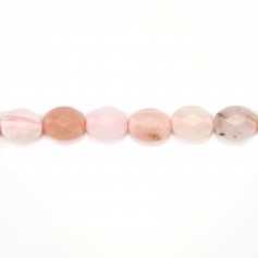 Pink opal, oval faceted, 8x10mm x 39cm