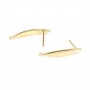 Ear studs 4x24mm, plated by "flash" gold on brass x 2pcs