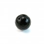 Onyx, half drilled, round faceted 10mm x 1pc