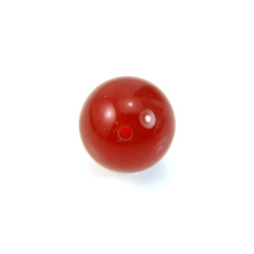Ágata vermelha, semi-perfurada de um lado, redonda 6mm x 4pcs