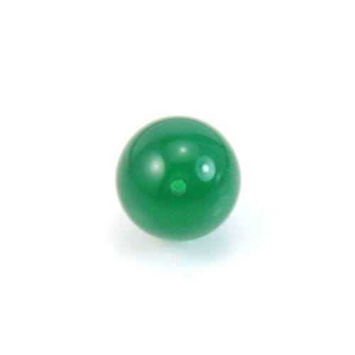 Agata verde, semi-forata su un lato, rotonda 6 mm x 2 pz