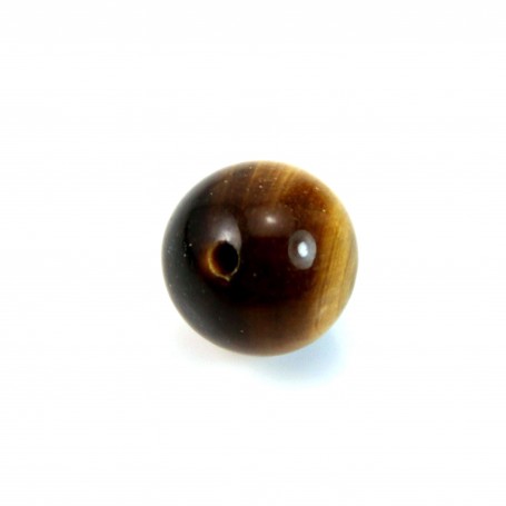 Tiger's eye, half drilled, round 8mm x 1pc