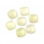 Cabochon lemon quartz squares faceted 10mm x 1pc