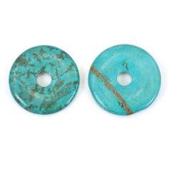 Natural turquoise donut 40mm x 1pc
