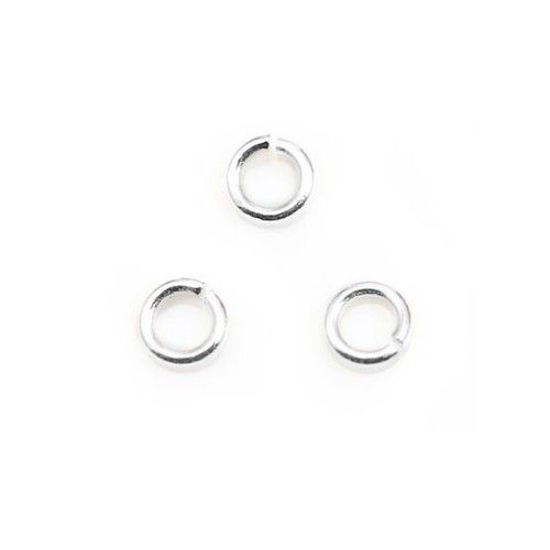 Anéis abertos redondos em prata 925 3x0,5mm x 50pcs