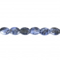 Sodalite, faceted oval shape, 6x8mm x 39cm