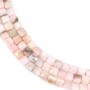 Opale rose de forme carré facettée 6mm x 39cm