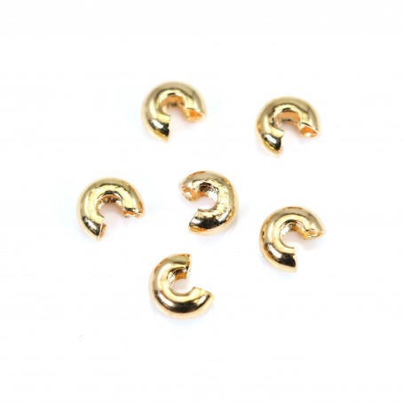 Pearl knot cover 3mm gold-plated x 10pcs