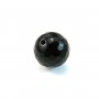 Onyx, half drilled, round faceted 12mm x 2pcs