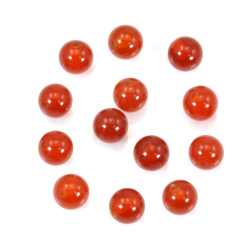 Semi-perforated red dyed agate 4mm x 2pcs