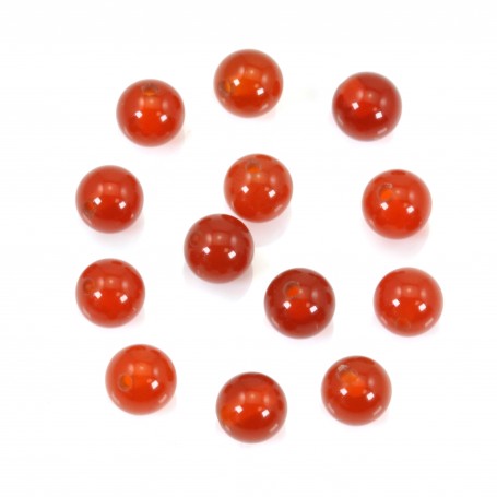 Red agate tinted half drilled 4mm x 2pcs
