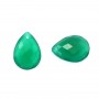 Green agate, in faceted drop shaped, 13 * 18mm x 1pc