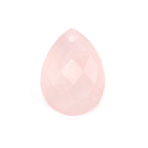 Pink quartz, in faceted drop shaped, 13 * 18mm x 1pc