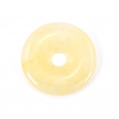 Donut en jade jaune 30mm x 1pc