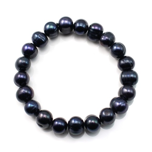 Blue Freshwater Cultured Pearl Bracelet - Elastic x 1pc