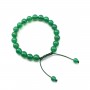 Bracelet agate vert teinté boule rond 8mm 