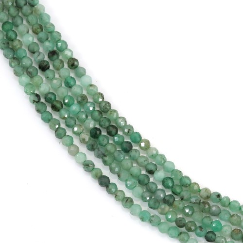 Smeraldo, rotondo sfaccettato, 2 mm x 39 cm