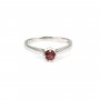 Red tourmaline ring 925 silver rhodium x 1pc