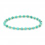 4mm reconstituted turquoise bracelet with gold beads - Elastic x 1pc