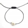 Bracelet perle de culture d'eau douce blanc - Cordon réglable x 1pc