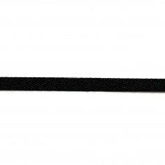 Hilo de poliéster satinado negro de doble cara 3 mm x 5 m