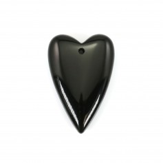 Colgante Corazón Obsidiana 20x30mm x 1pc