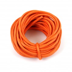 Cordón de algodón encerado naranja de 2,5 mm x 5 m