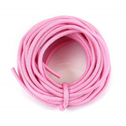 Pink waxed cotton cords 2.0mm x 5m