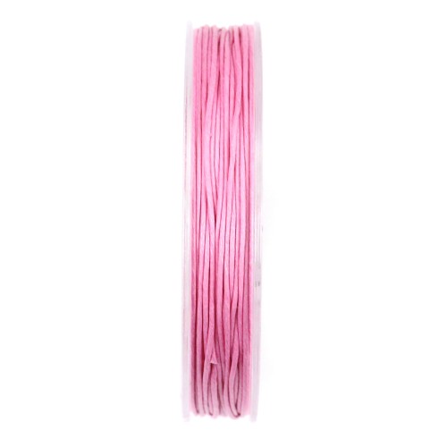 Cordão de algodão encerado rosa 0.8mm x 20m
