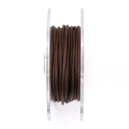 Dark brown waxed cotton cords 1.5mm x 20m