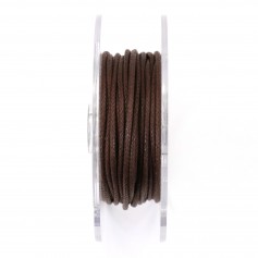 Cordón de algodón encerado marrón oscuro 1,5 mm x 20 m