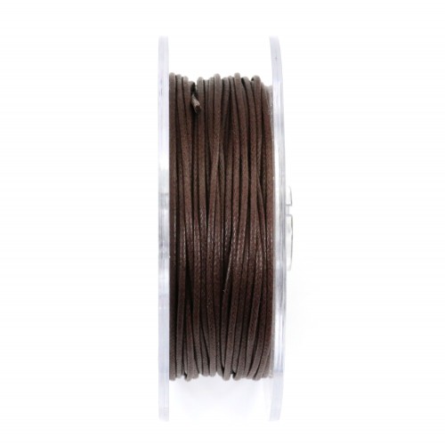 Cordón de algodón encerado marrón oscuro 1mm x 20m