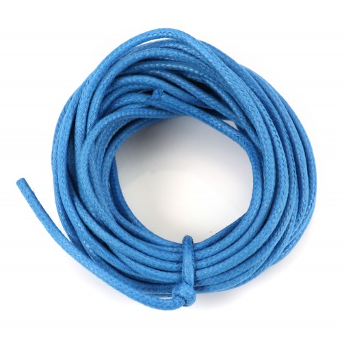 Cordão de algodão encerado azul 2,5mm x 5m