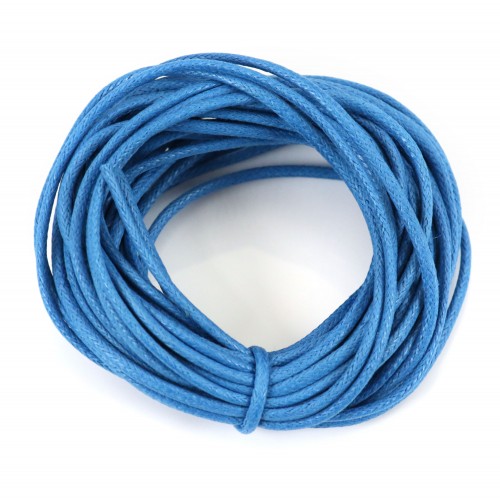 Cordão de algodão encerado azul 2,0mm x 5m