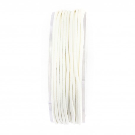 White waxed cotton cords 1.5mm x 20m