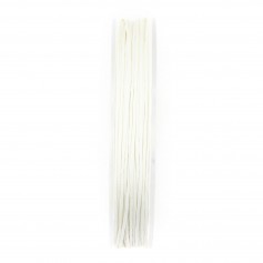 Cordón de algodón encerado blanco de 0,8 mm x 20 m